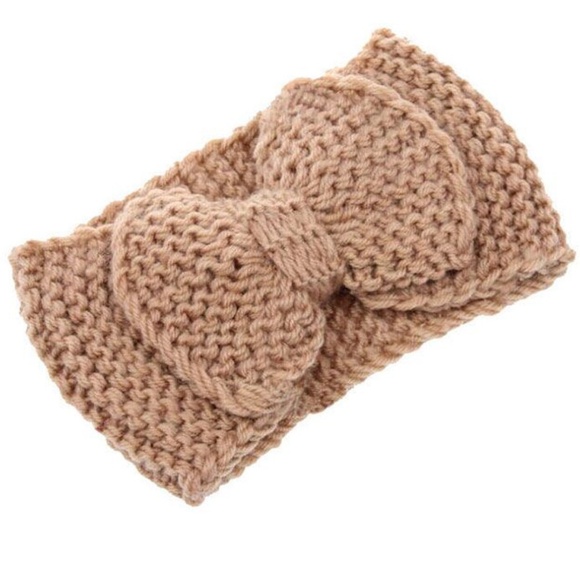 **SKYLAR* Tan Bowtie Knot Warm Fashion Headband - Picture 1 of 2